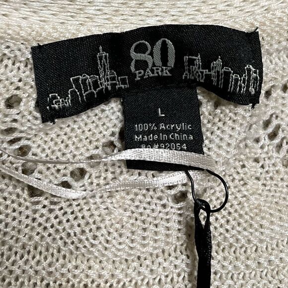 NWT 80 PARK Knit Cardigan Ivory Size Large - Picture 6 of 6